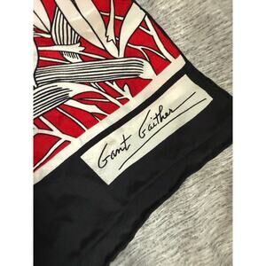 Vintage Gant Gaither silk scarf red/black tiger